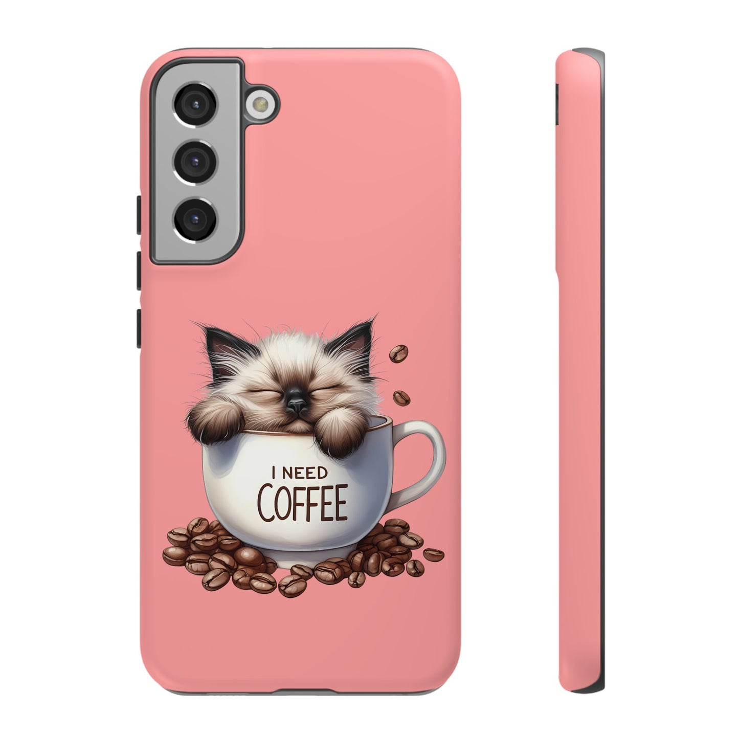 I NEED COFFEE 3 - pink - Dual Layer Case, soft case hard shell for Samsung Galaxy S24 to S22