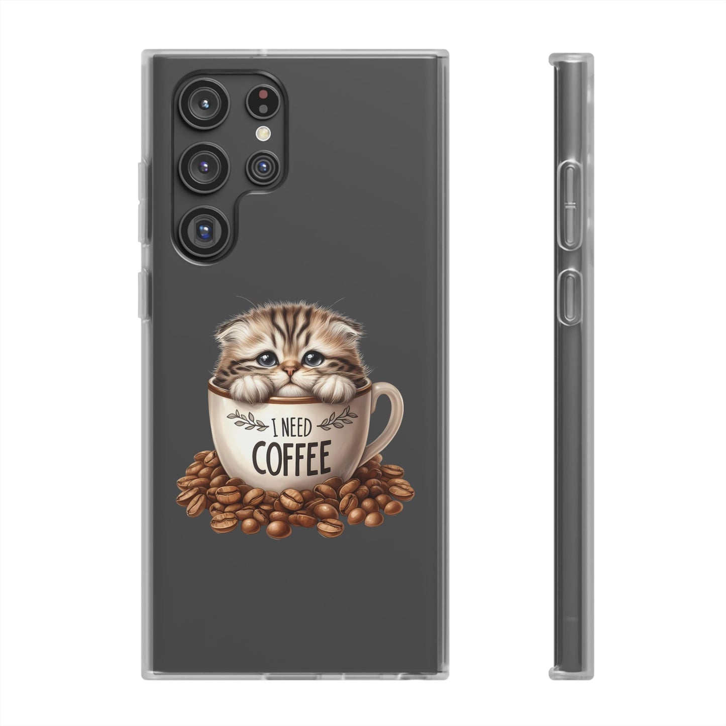 I NEED COFFEE - Flexi Cases - Semi-transparent- for Samsung Galaxy S 23/22/21/10