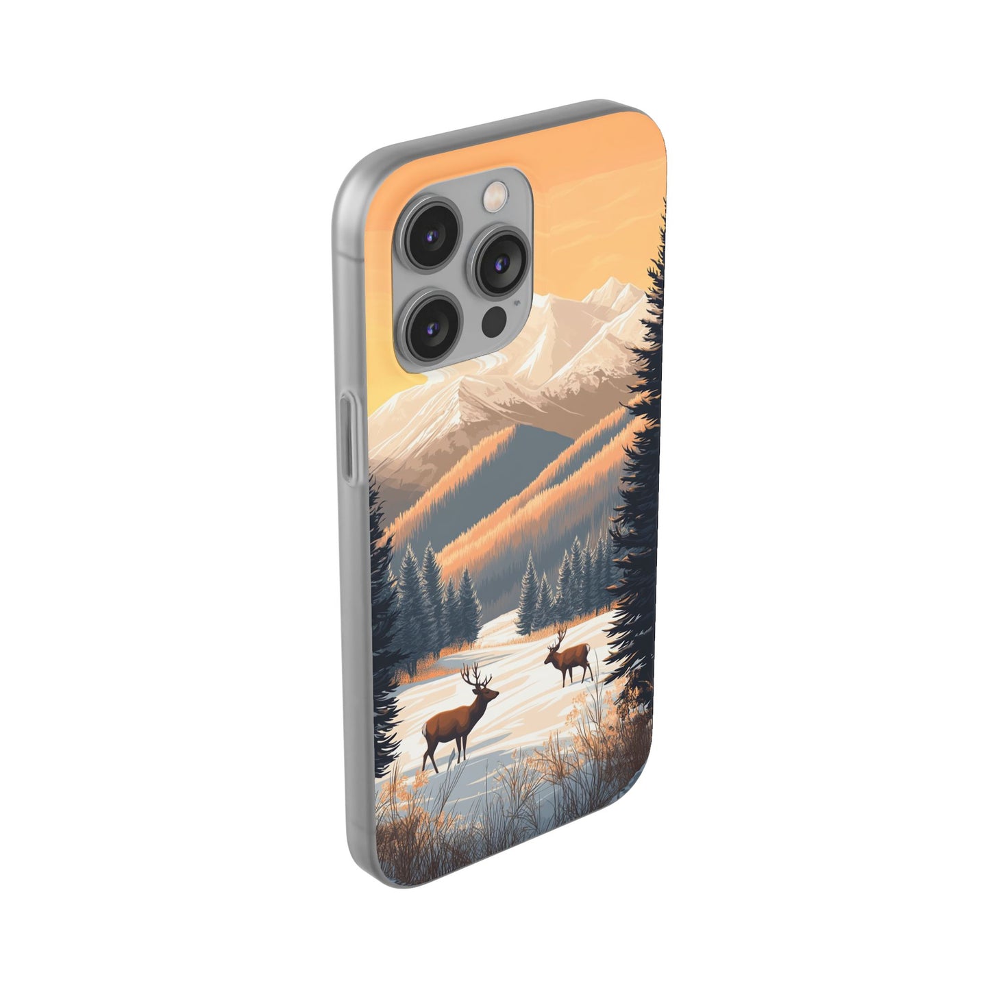 Warm Winter Mountains Minimal 2 - Flexi Case For iphone 16, iphone 15, iphone 14, all models