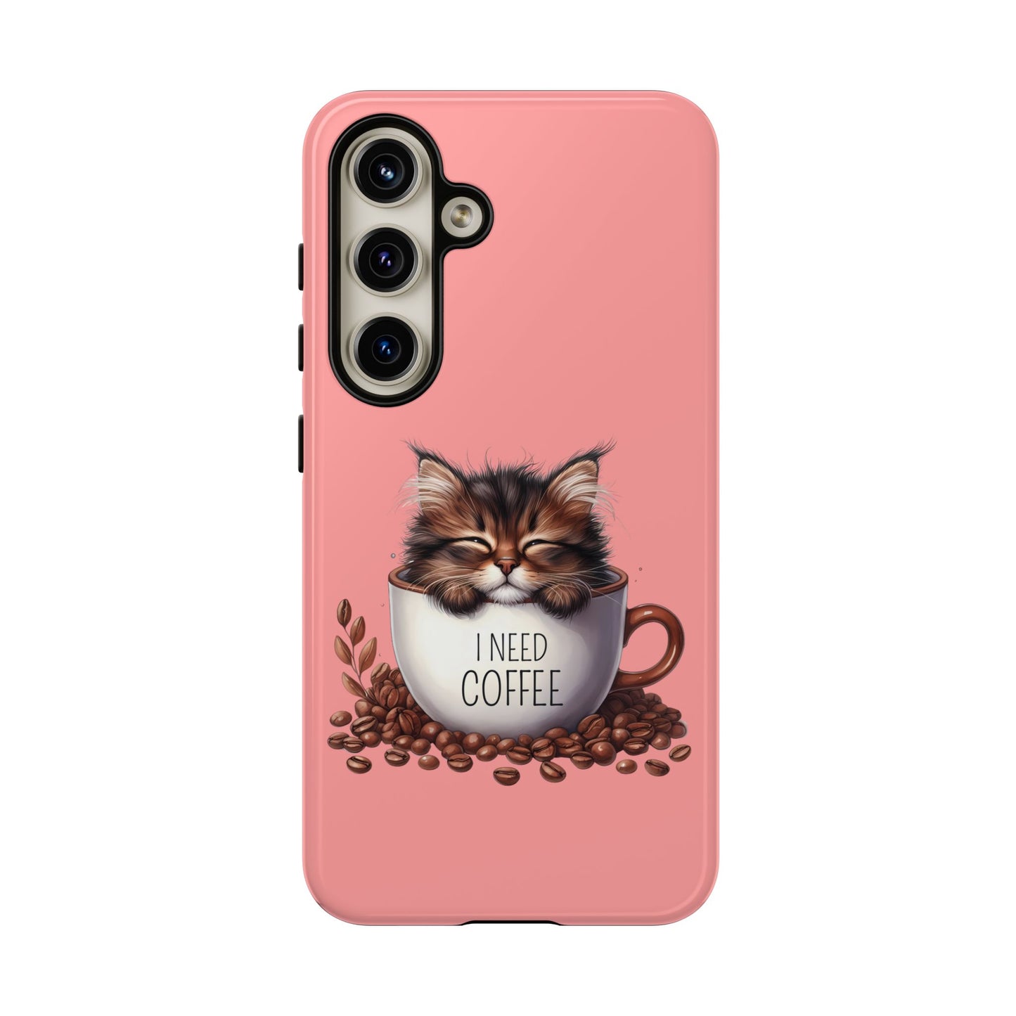 I NEED COFFEE 2 - pink - Dual Layer Case, soft case hard shell for Samsung Galaxy S24 to S22