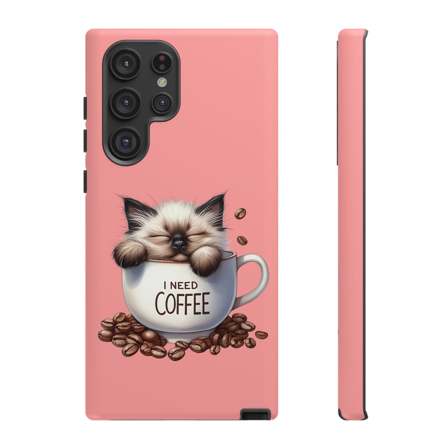 I NEED COFFEE 3 - pink - Dual Layer Case, soft case hard shell for Samsung Galaxy S24 to S22