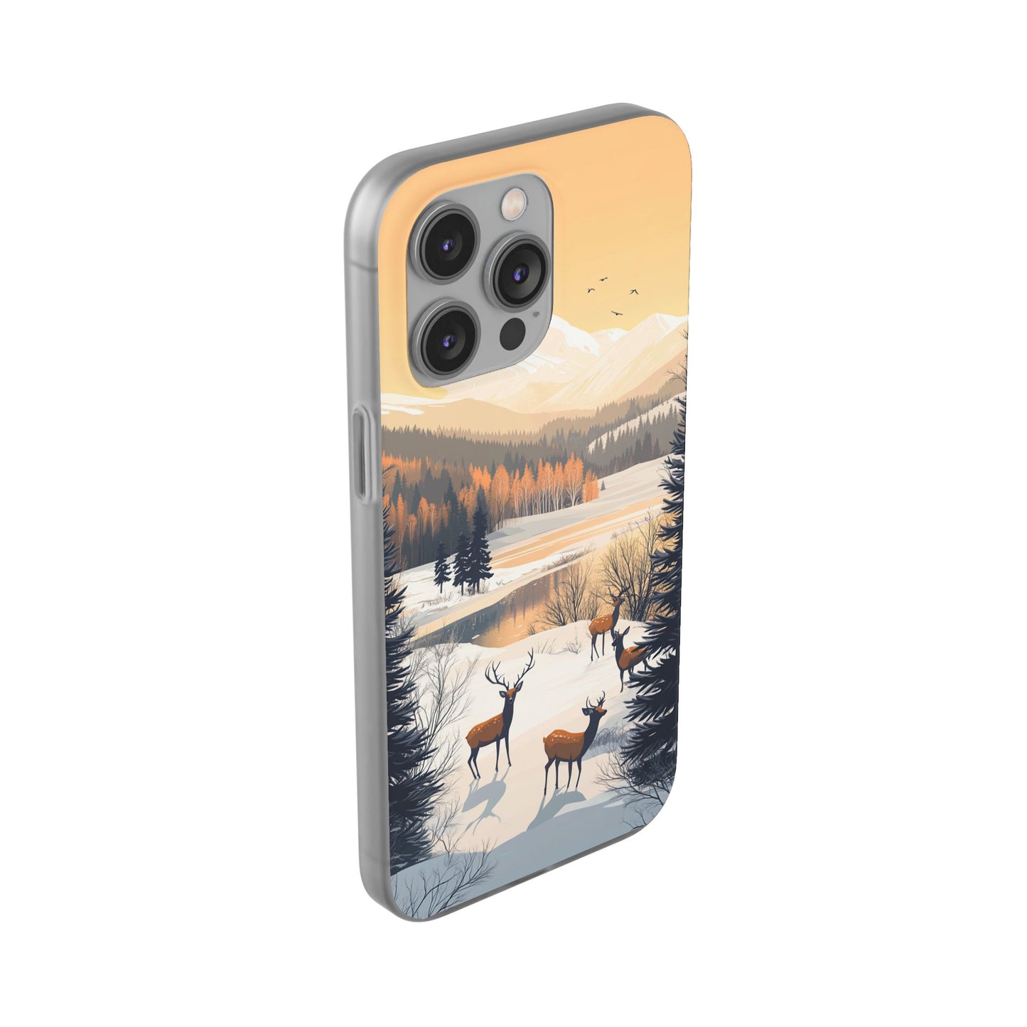 Warm Winter Mountains Minimal 1 - Flexi Case For iphone 16, iphone 15, iphone 14, all models