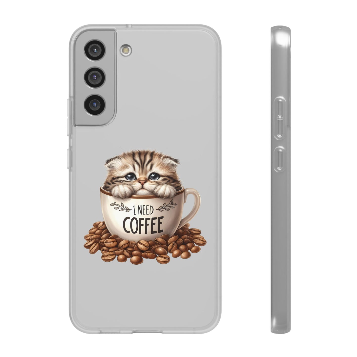 I NEED COFFEE - Flexi Cases - Semi-transparent- for Samsung Galaxy S 23/22/21/10