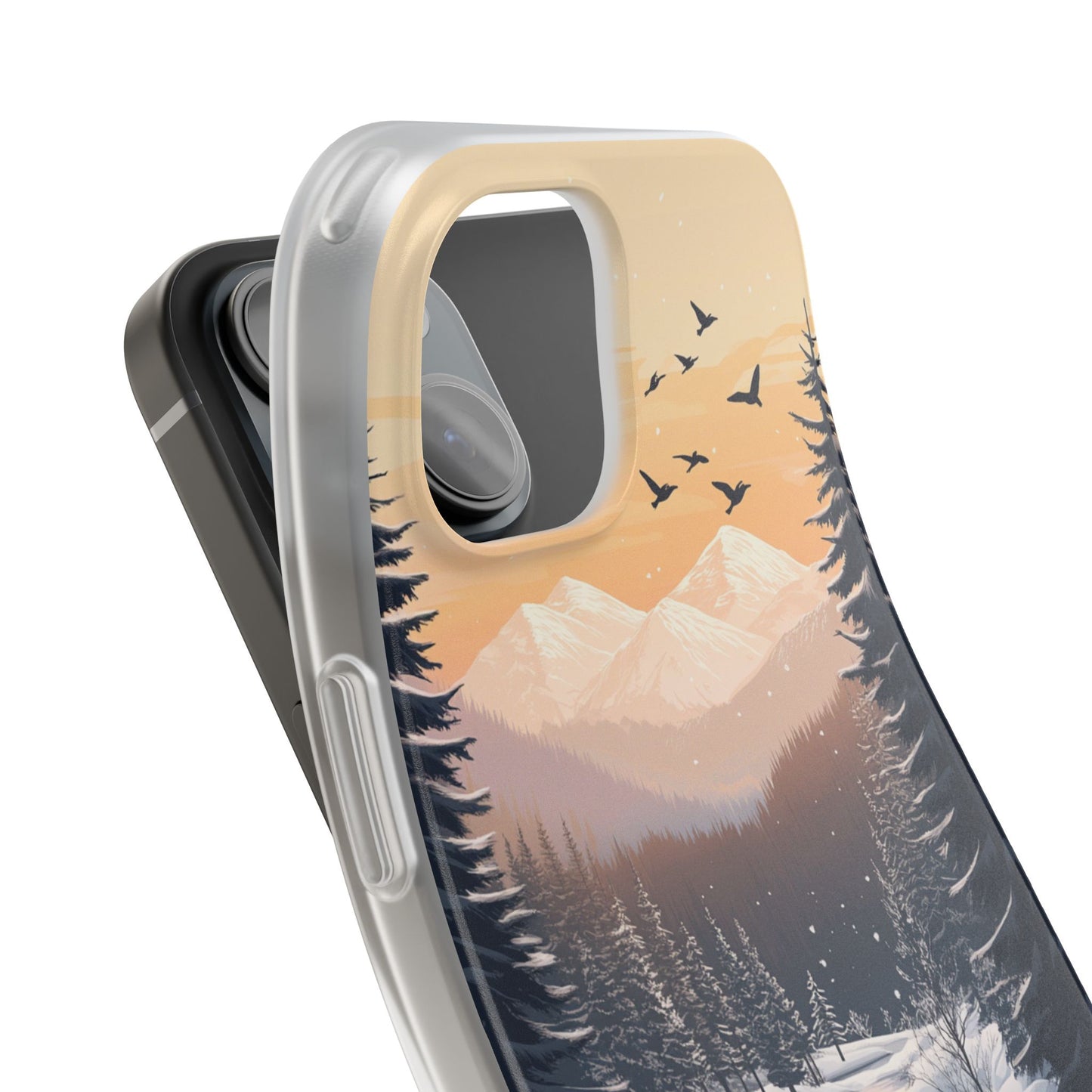 Warm Winter Cute Fox Minimal - Flexi Case For iphone 16, iphone 15, iphone 14, all models