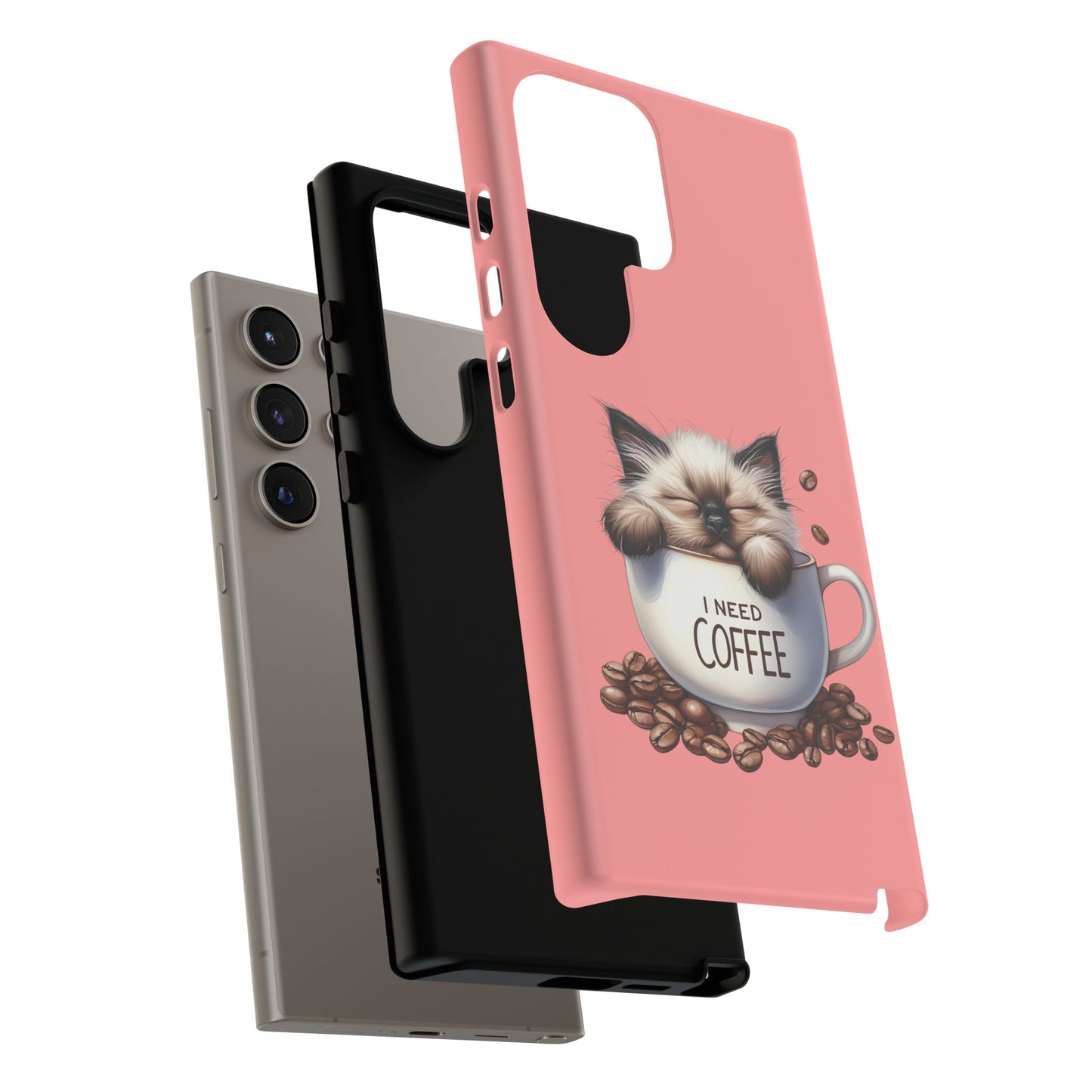 I NEED COFFEE 3 - pink - Dual Layer Case, soft case hard shell for Samsung Galaxy S24 to S22