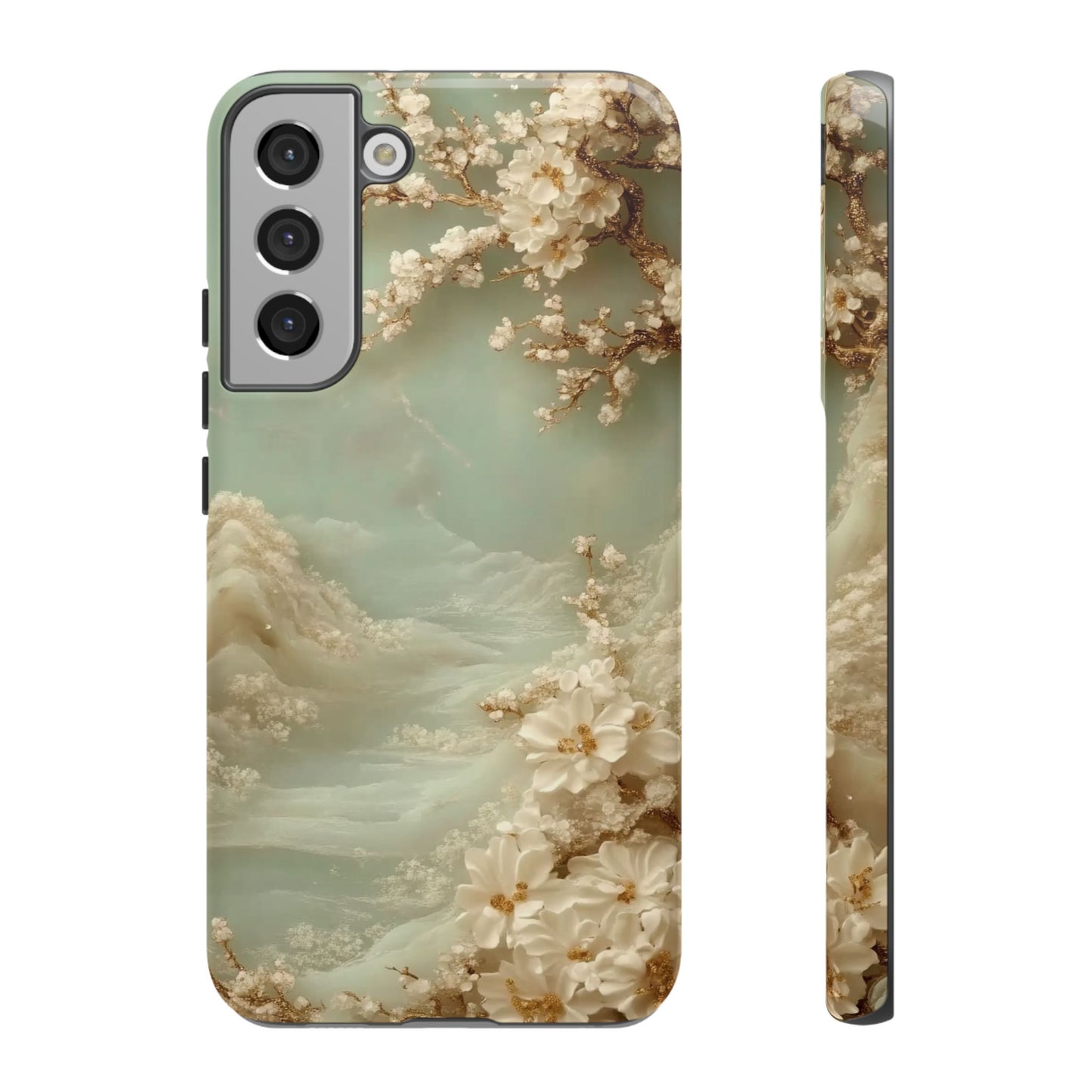 Jade Blossom - Dual Layer Case, soft case with hard shell for Samsung Galaxy S24 to S21