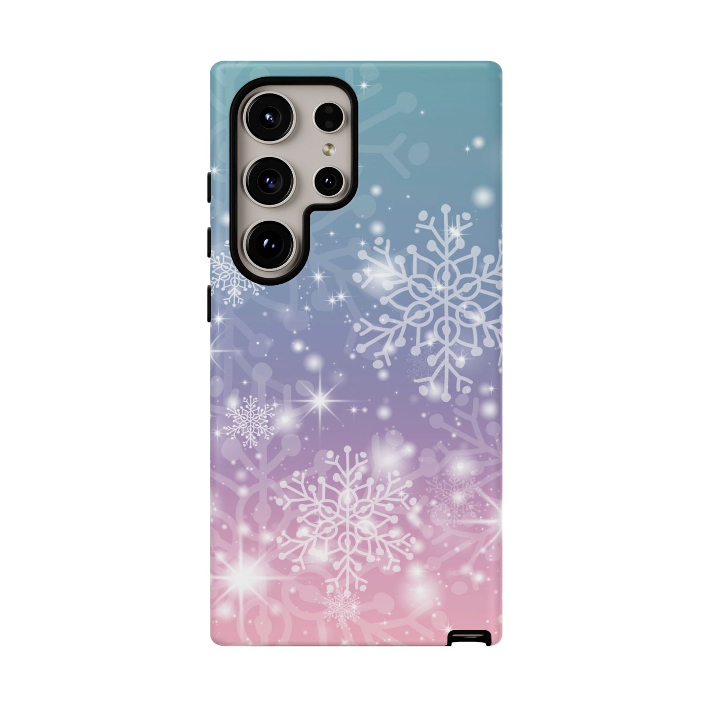 Snowflakes - Dual Layer Case, soft case hard shell for Samsung Galaxy S24 to S22