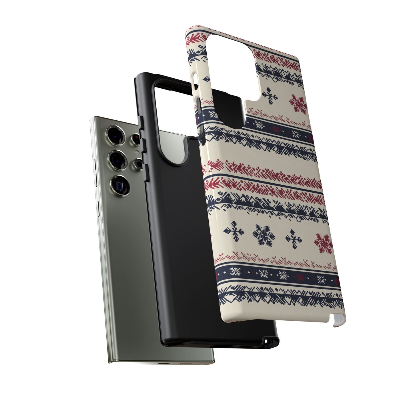 Traditional Winter Pattern - Dual Layer Case, soft case hard shell for Samsung Galaxy S24 to S22