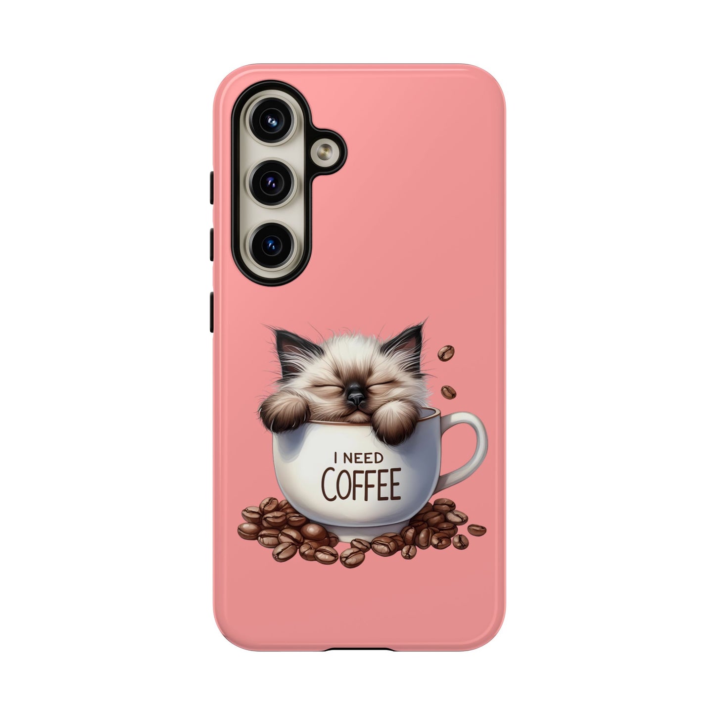 I NEED COFFEE 3 - pink - Dual Layer Case, soft case hard shell for Samsung Galaxy S24 to S22