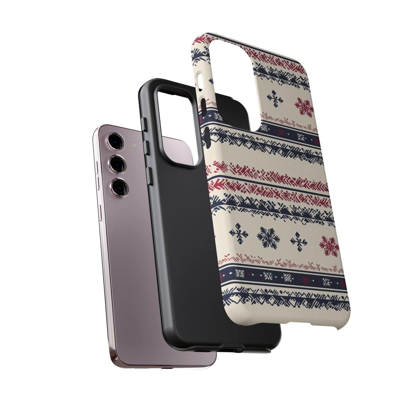 Traditional Winter Pattern - Dual Layer Case, soft case hard shell for Samsung Galaxy S24 to S22