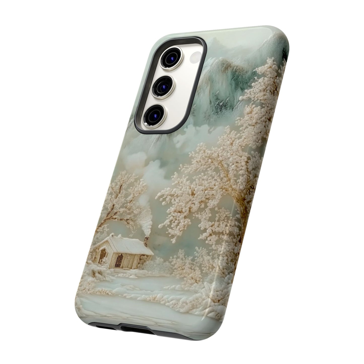 Jade Winter Snow - Dual Layer Case, soft case with hard shell for Samsung Galaxy S24 to S22