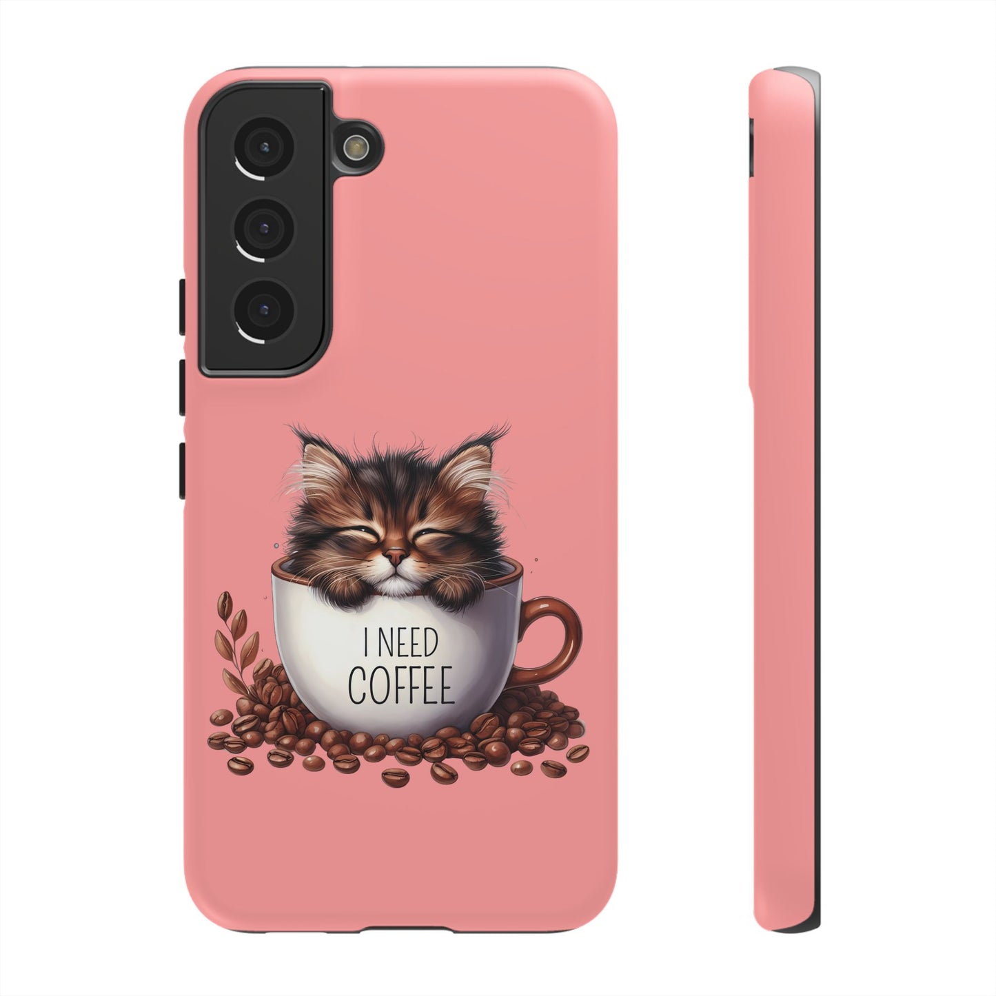 I NEED COFFEE 2 - pink - Dual Layer Case, soft case hard shell for Samsung Galaxy S24 to S22