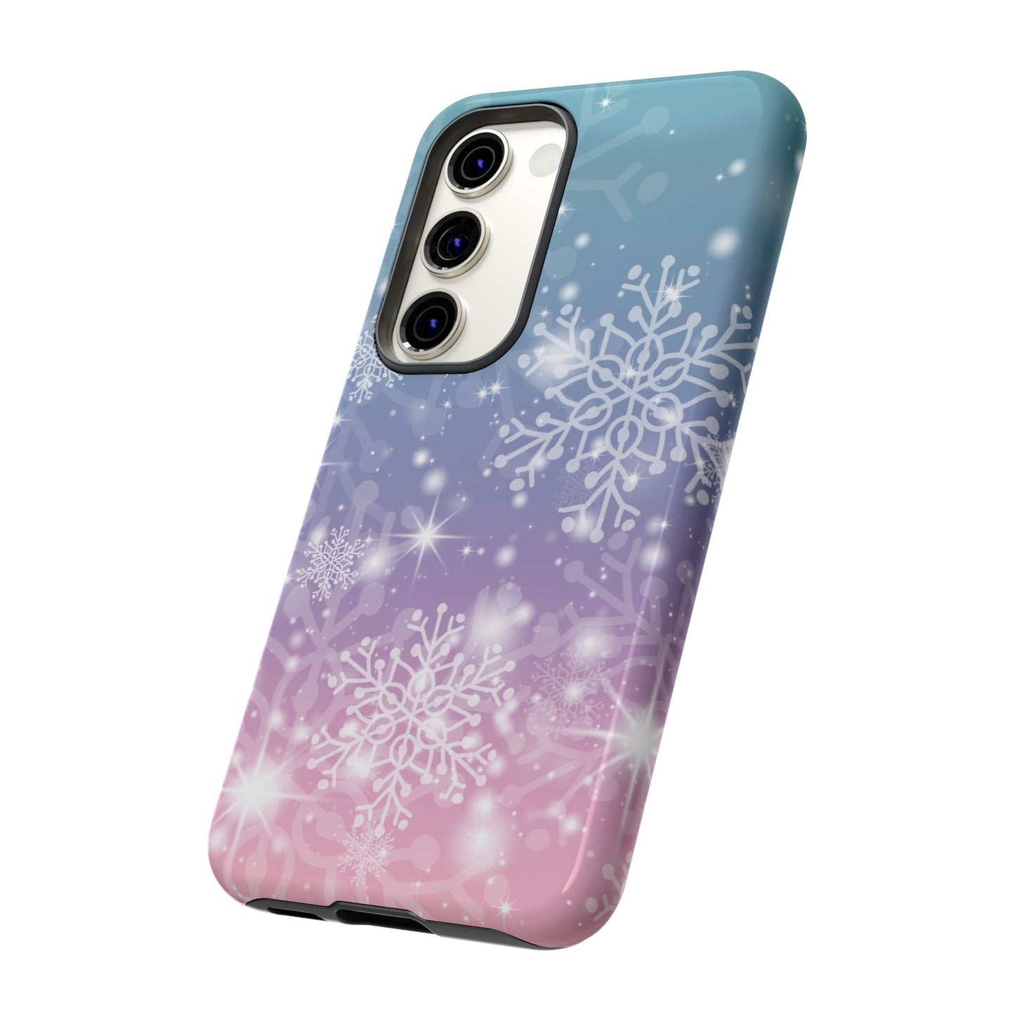 Snowflakes - Dual Layer Case, soft case hard shell for Samsung Galaxy S24 to S22