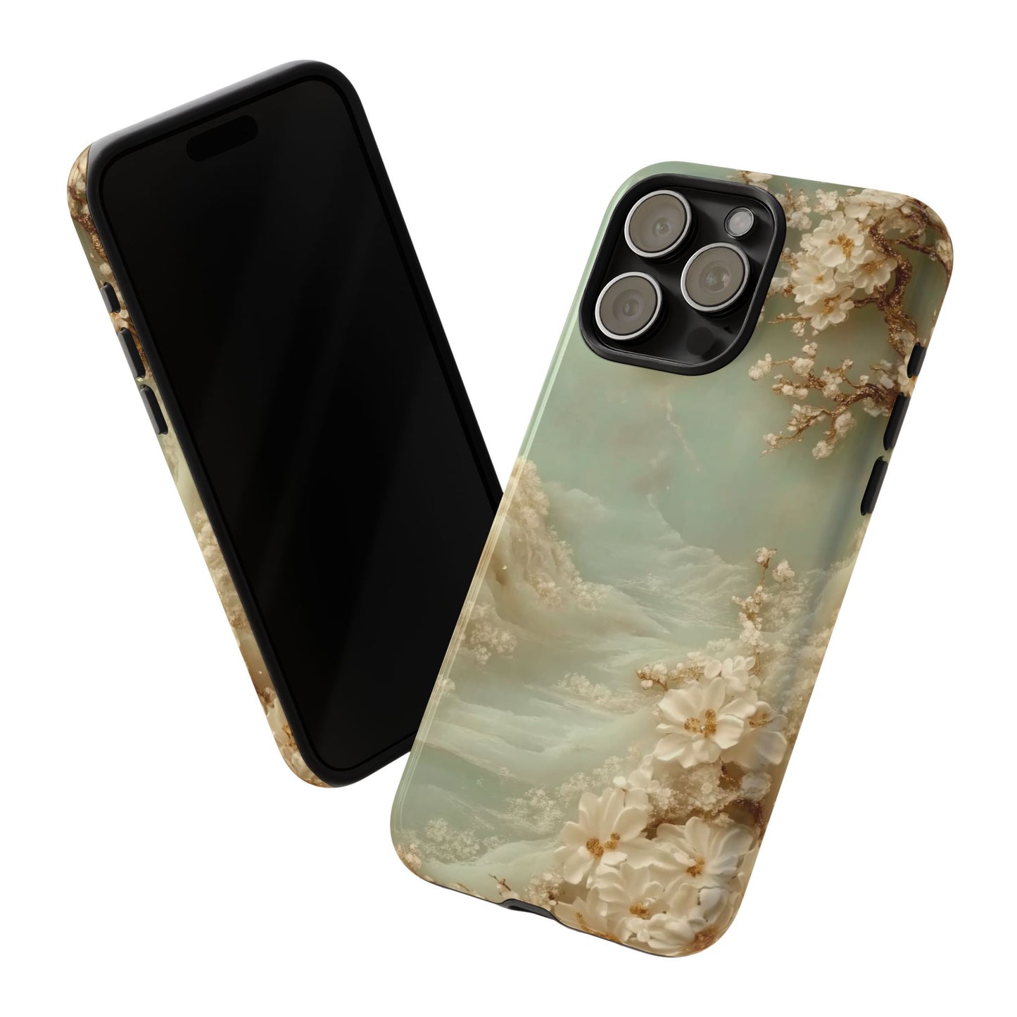 Jade Blossom - Dual Layer Case, soft case with hard shell for iPhone 16 to 13