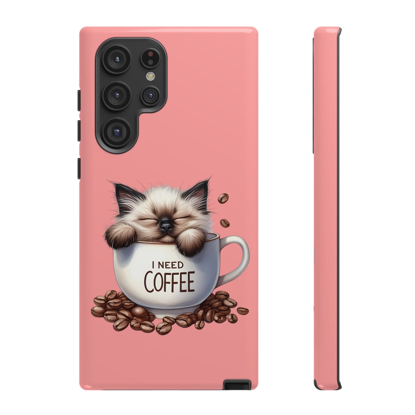 I NEED COFFEE 3 - pink - Dual Layer Case, soft case hard shell for Samsung Galaxy S24 to S22