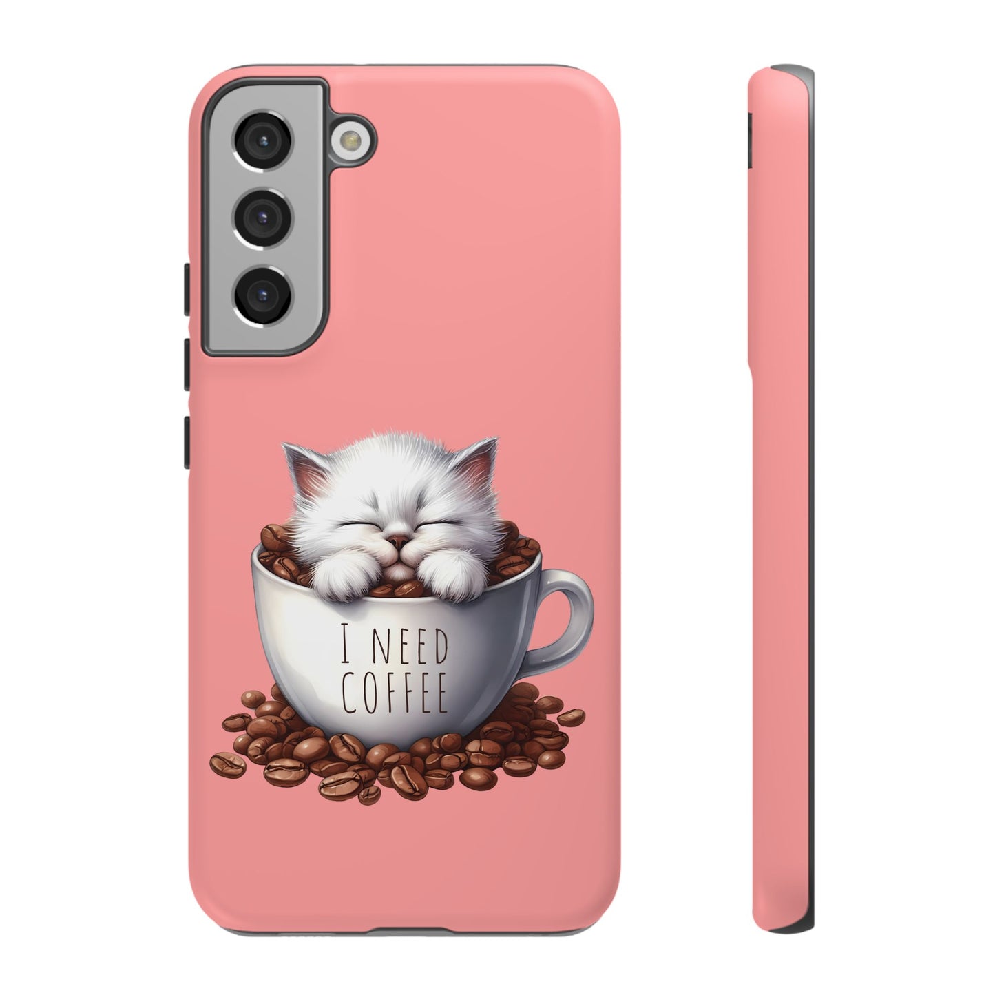 I NEED COFFEE - pink - Dual Layer Case, soft case hard shell for Samsung Galaxy S24 to S22