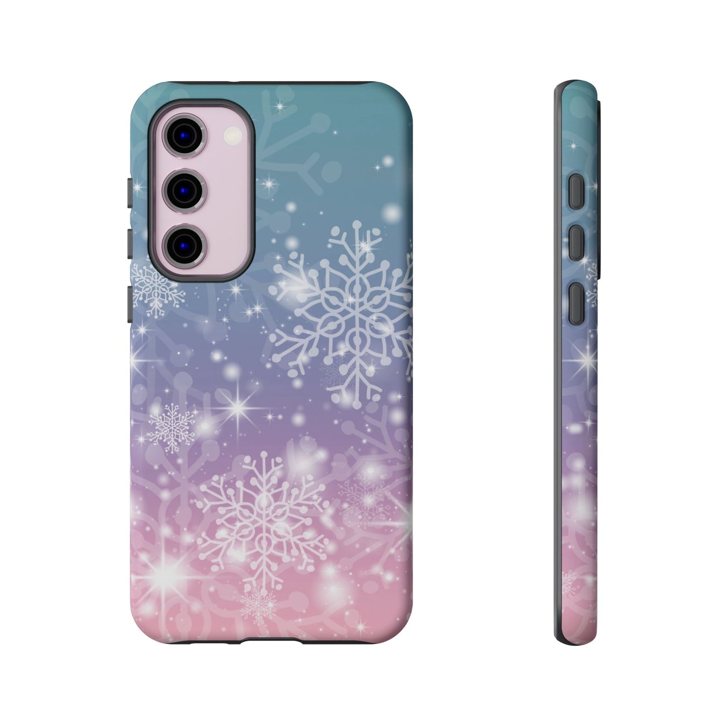 Snowflakes - Dual Layer Case, soft case hard shell for Samsung Galaxy S24 to S22