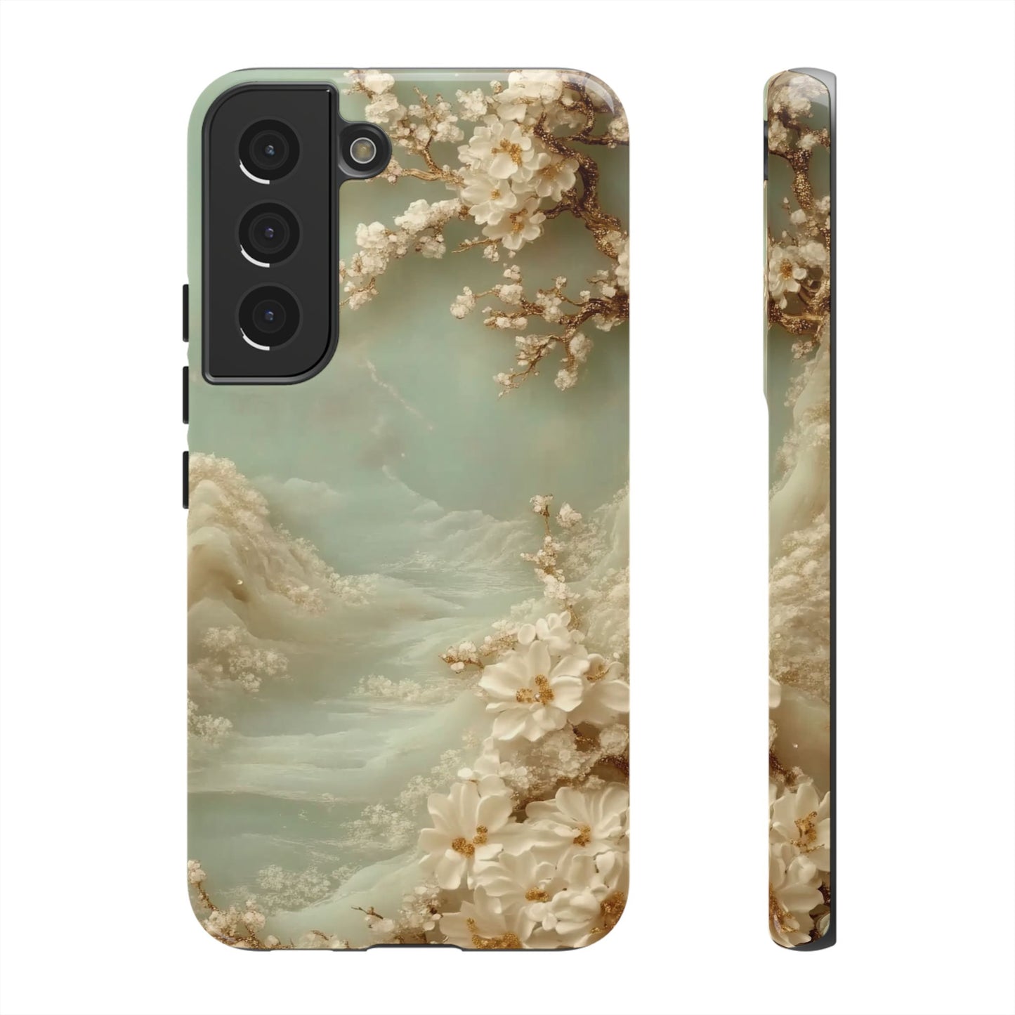 Jade Blossom - Dual Layer Case, soft case with hard shell for Samsung Galaxy S24 to S21