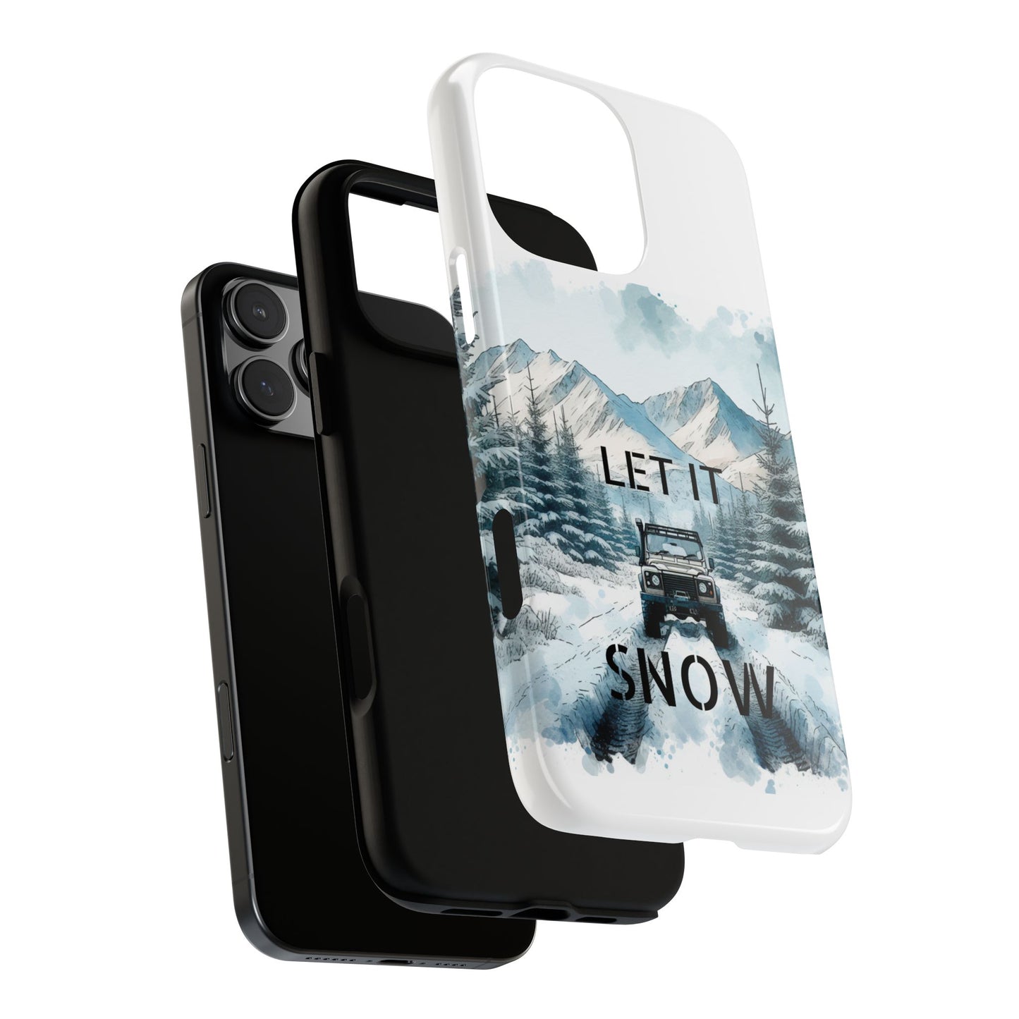 Let it SNOW! for HIM - Dual Layer Case, soft case hard shell for iPhone 16/15/14/13